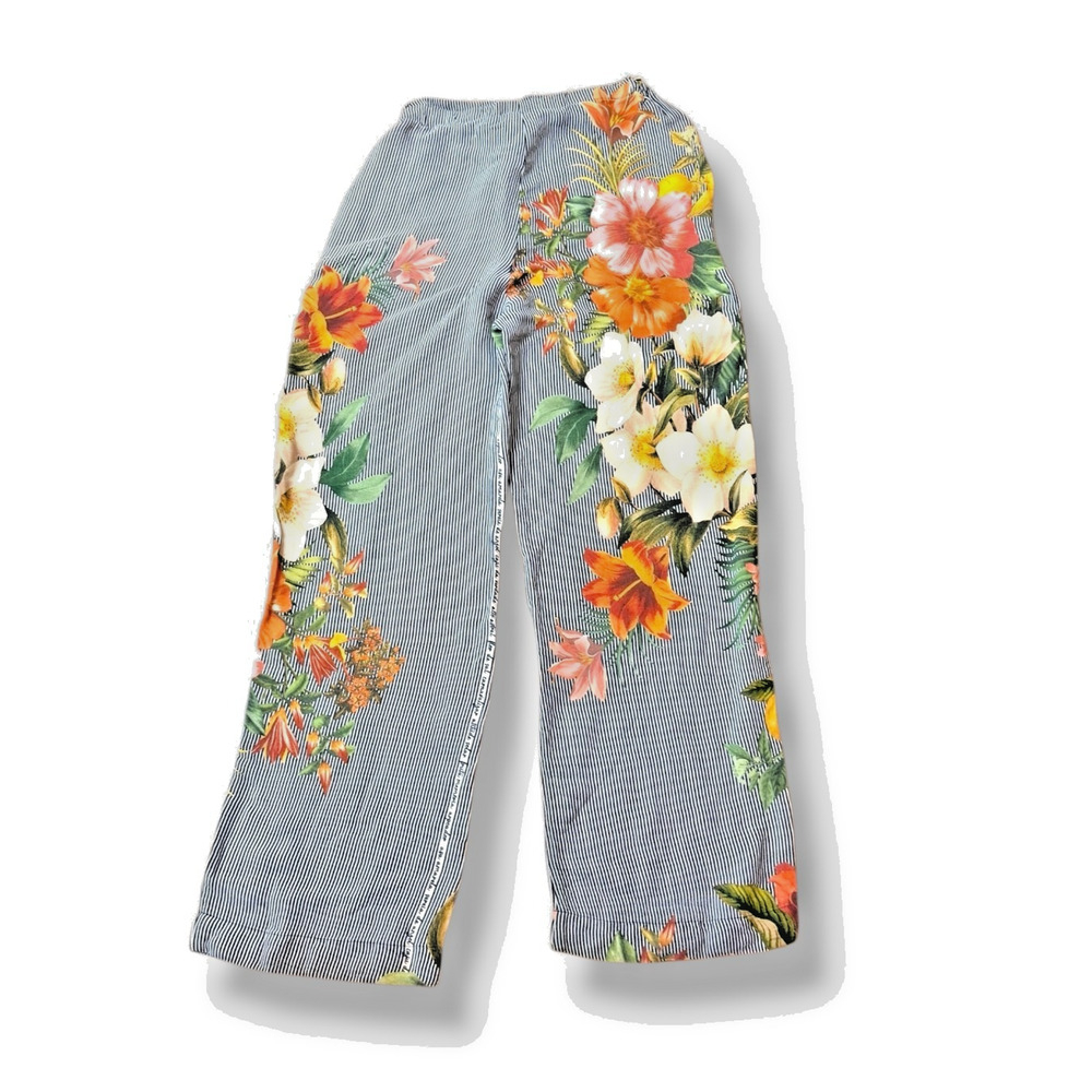Farm Rio Anthropologie Pants Womens sz. P Multicolor‎ Tropical Floral Wide Leg